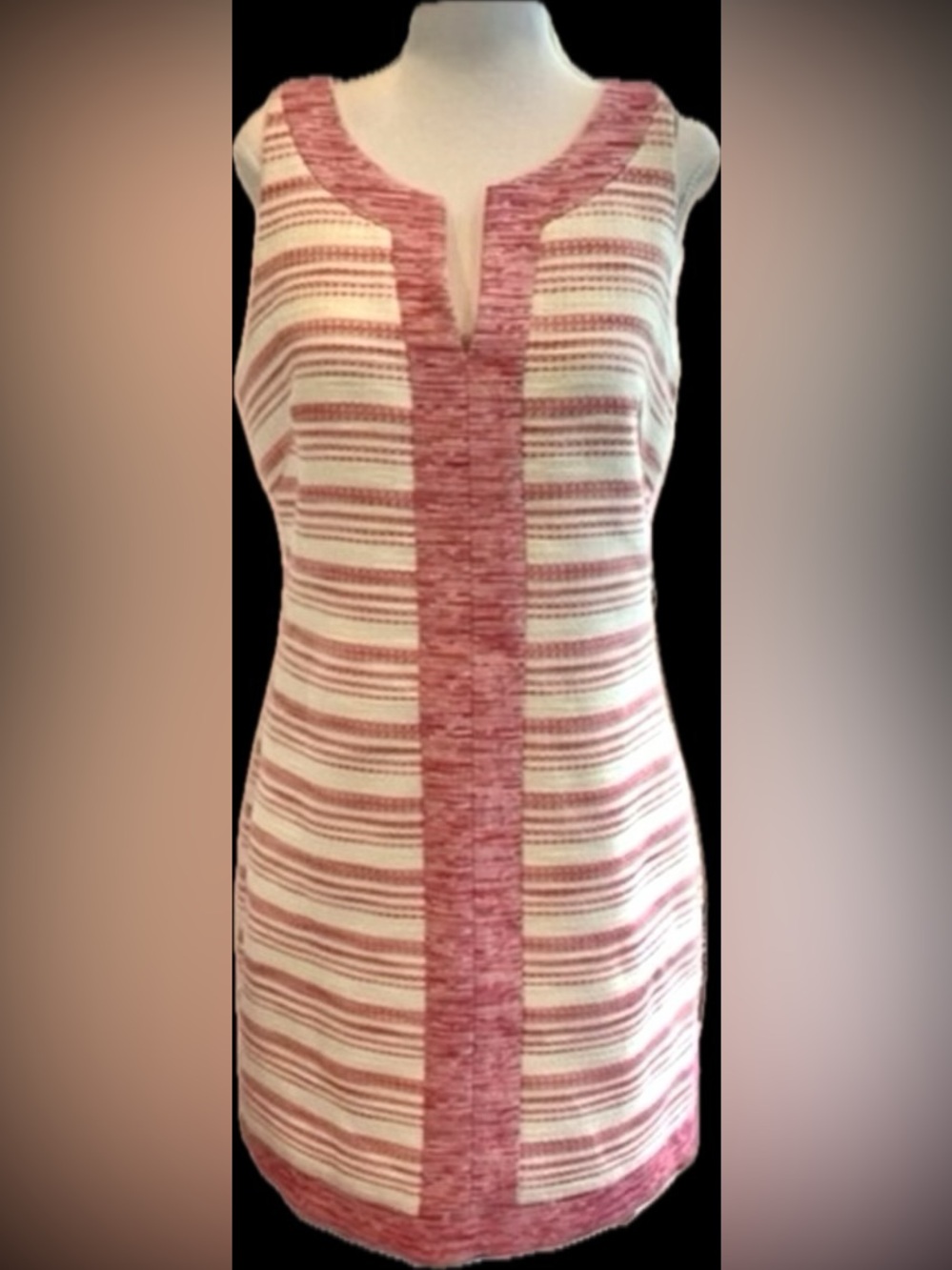 Trina Turk NWOT Pink Cream Tweed Shift Dress Size 10